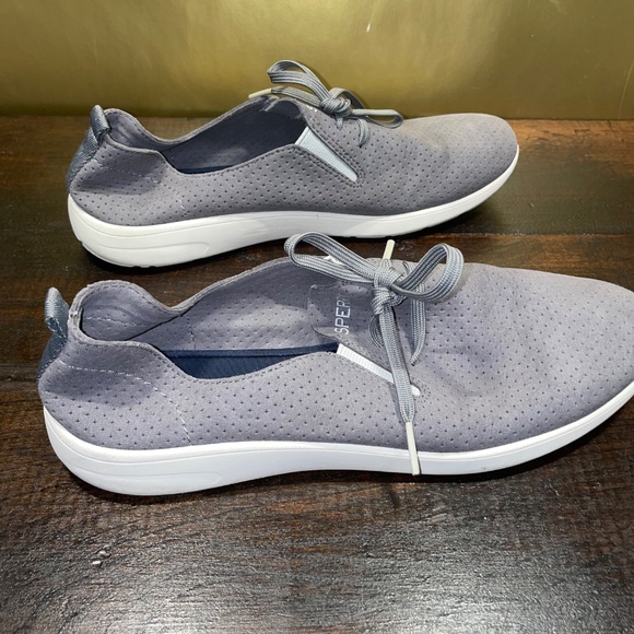 Women's Sperry Top Sider Rio Aqua Gray Slip On Memory Foam Sneaker Shoes Sz 8.5M - Picture 5 of 7